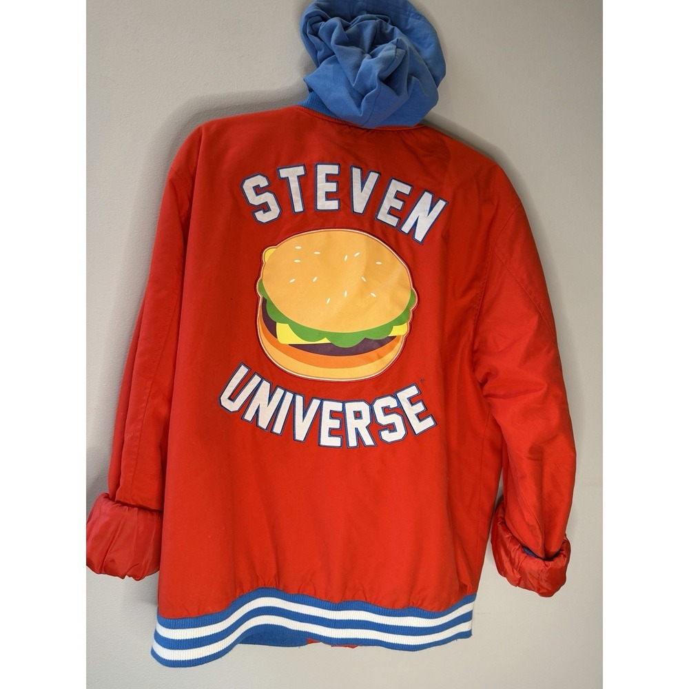 Steven Universe Cartoon Network Varsity Jacket Medium Red Hooded Bomber Size L
